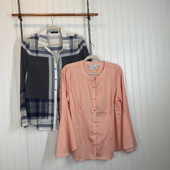 FYL LONDON & LINEA Women’s Button Down Ling Sleeve Shirt Bundle of 2 Size 14 - Picture 1 of 12